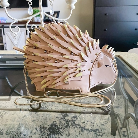 Kate Spade Bag Baja Bound Porcupine Hedgehog Leather Crossbody Multi GUC - Picture 2 of 10